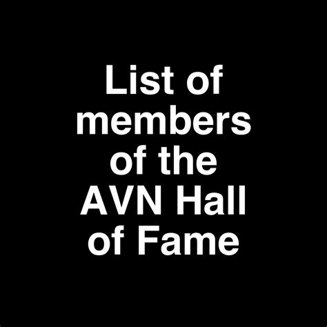 most famous pornstars|List of members of the AVN Hall of Fame